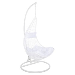 Κρεμαστή πολυθρόνα φωλιά Millie μέταλλο - συνθετικό Rattan λευκό φ95x195Ycm Κρεμαστή πολυθρόνα φωλιά Millie μέταλλο - συνθετικό Rattan λευκό φ95x195Ycm