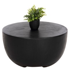 Τραπέζι βοηθητικό pompu μαύρο μασίφ ξύλο suar φ58x34Υcm