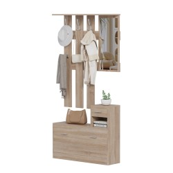 Έπιπλο εισόδου μελαμίνης με καθρέφτη gorn σε απόχρωση σοναμα διαστάσεων 90x24x190Υcm