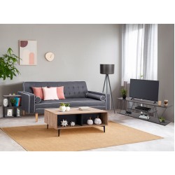 Σετ φοιτητικό σαλόνι 5 τμχ καναπέ-κρεβάτι, τραπέζι σαλονιού, βοηθητικό τραπέζι, έπιπλο τηλεόρασης, φωτιστικό δαπέδου