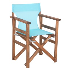 Πτυσσόμενη καρέκλα σκηνοθέτη διαστάσεων 60x51x86cm γαλάζια με σκελετό σε καρυδί χρώμα ΝΑΞΟΣ Πτυσσόμενη καρέκλα σκηνοθέτη διαστάσεων 60x51x86cm γαλάζια με σκελετό σε καρυδί χρώμα ΝΑΞΟΣ