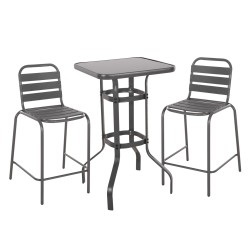 Σετ 3 τμχ εξωτερικού χώρου Laura γκρι μέταλλο & αλουμίνιο Σετ 3 τμχ εξωτερικού χώρου Laura γκρι μέταλλο & αλουμίνιο