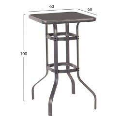 Σετ 3 τμχ εξωτερικού χώρου Laura μαύρο μέταλλο & αλουμίνιο