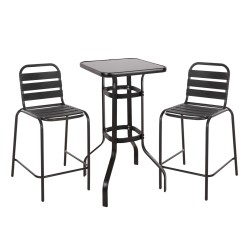 Σετ 3 τμχ εξωτερικού χώρου Laura μαύρο μέταλλο & αλουμίνιο Σετ 3 τμχ εξωτερικού χώρου Laura μαύρο μέταλλο & αλουμίνιο