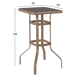 Σετ 3 τμχ εξωτερικού χώρου Laura σε χρώμα σαμπανί μέταλλο & αλουμίνιο