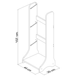 Έπιπλο αποθήκευσης Fred λευκής μελαμίνης διαστάσεων 44x35x107Υcm