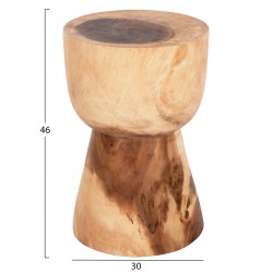 Σκαμπό Mamba κυλινδρικό μασίφ ξύλο Suar σε φυσικό φ30x45Ycm