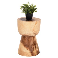 Σκαμπό Mamba κυλινδρικό μασίφ ξύλο Suar σε φυσικό φ30x45Ycm