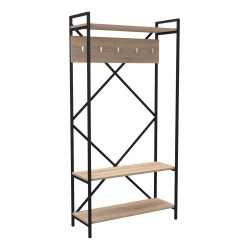 Έπιπλο εισόδου μελαμίνης navis σε απόχρωση σόναμα μαύρος με μεταλικό σκελετό διαστάσεων 90x34x180Υ cm