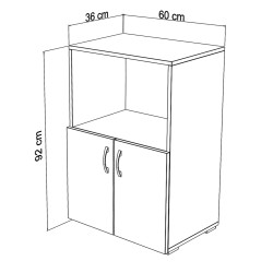 Ντουλάπι κουζίνας nito hm18197. 04 μελαμίνη σε φυσικό χρώμα 60x36x92υεκ.
