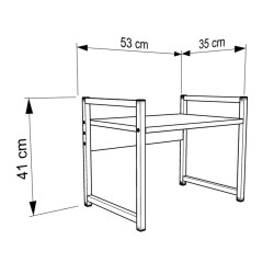 Ράφι πάγκου κουζίνας becko μελαμίνη σε λευκό - μαύρο μέταλλο 53x35x41Ycm