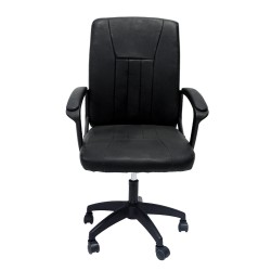 Καρέκλα γραφείου Nim μαύρο PVC - μαύρος σκελετός & βάση nylon 51x61x125Ycm