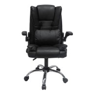 Καρέκλα γραφείου Canan μαύρo PVC - μαύρο Nylon - βάση χρωμίου 69x48x98Ycm