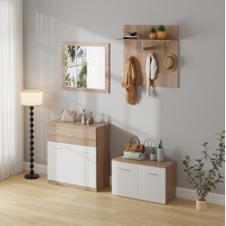 Σετ εισόδου 4 τεμάχια Dionne μελαμίνης σε απόχρωση Sonama - λευκό 