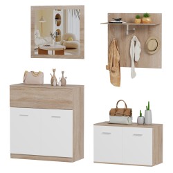 Σετ εισόδου 4 τεμάχια Dionne μελαμίνης σε απόχρωση Sonama - λευκό 