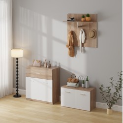 Σετ εισόδου 3 τεμάχια Dionne μελαμίνης σε απόχρωση Sonama - λευκή 