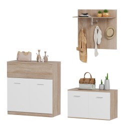 Σετ εισόδου 3 τεμάχια Dionne μελαμίνης σε απόχρωση Sonama - λευκή 