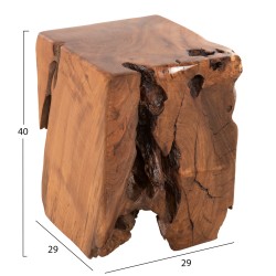 Σκαμπό χαμηλού ύψους Kumo μασίφ ξύλο Teak φυσικό 30x30x40Υcm