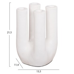 Διακοσμητικό βάζο Clayvon τερακότα σε λευκό 13,5x11,5x21,5hcm