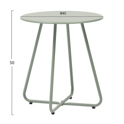 Μεταλλικό βοηθητικό τραπεζάκι σε φυστικί χρώμα στρόγγυλο διαστάσεων Φ45x50Υcm SAMMON