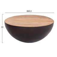 Διακοσμητικό τραπέζι σαλονιού bowl φ89,5x39Ycm Rusty με ξύλο ακακίας