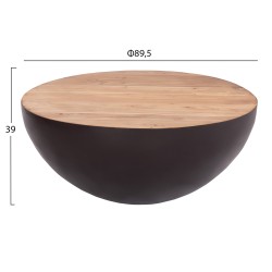Διακοσμητικό τραπέζι σαλονιού bowl φ89,5x39Ycm Rusty με ξύλο ακακίας