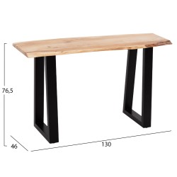 Κονσόλα sofia slim μασίφ ξύλο ακακίας ανοιχτό φυσικό 130x46x76,5Υcm