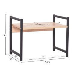 Ράφι πάγκου κουζίνας Beckoμελαμίνη Sonama - μαύρο μέταλλο 54,5x35x41Ycm