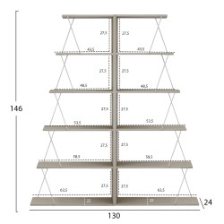Σετ βιβλιοθήκες 2τμχ Μini Tars μελαμίνη sonama-λευκο 65x24x146Υcm (x2)