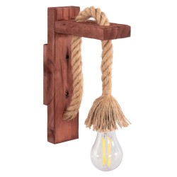 Απλίκα τοίχου barn με ξύλινη βάση και σχοινί διαστάσεων 7x20x29Υ cm.