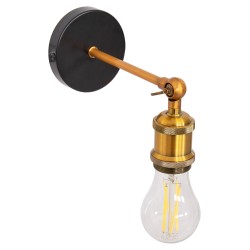 Απλίκα τοίχου reston με μεταλλική βάση και ντουι αλουμινίου διαστάσεων10x10x26Υ cm.