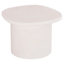 Τραπέζι σαλονιού οβάλ σειρά Santorini mdf σε υπόλευκο χρώμα 54x54,5x40Υcm 