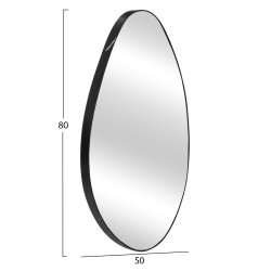 Καθρέπτης τοίχου drop με πλαίσιο mdf σε χρωματισμό μαύρο marble 50x80Ycm