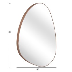 Καθρέπτης τοίχου Irregu με πλαίσιο mdf φυσικό χρώμα ξύλου 60x80Υcm