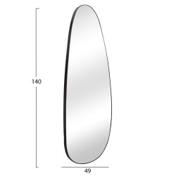 Καθρέπτης τοίχου Crither με πλαίσιο mdf σε μαύρο marble χρώμα 49x140Ycm