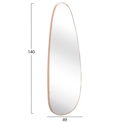 Καθρέπτης τοίχου Crither με πλαίσιο mdf φυσικό χρώμα ξύλου 49x140Ycm