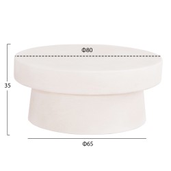 Τραπέζι σαλονιού στρόγγυλο σειρά Santorini mdf σε υπόλευκο χρώμα φ80x35Ycm