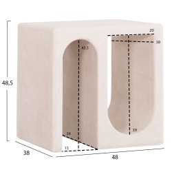 Τραπέζι σαλονιού σειρά Santorini mdf σε υπόλευκο χρώμα 48x38x48,5Υcm