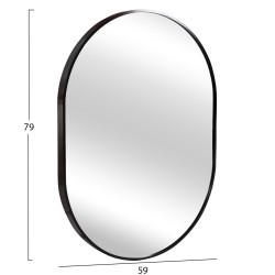 Καθρέπτης τοίχου σειρά Archer πλαίσιο οβάλ αλουμινίου μαύρο 59x79Υcm