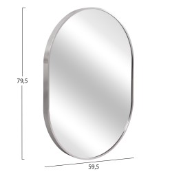 Καθρέπτης τοίχου σειρά Archer πλαίσιο οβάλ αλουμινίου ασημί 59x79Ycm