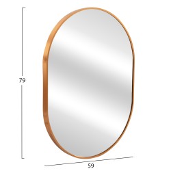 Καθρέπτης τοίχου σειρά Archer πλαίσιο οβάλ αλουμινίου χρυσό 59x79Ycm