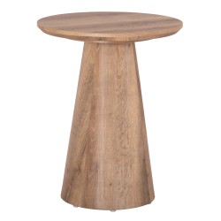 Βοηθητικό τραπεζάκι Κaran mdf σε φυσικό χρώμα ξύλου φ45x56,5Ycm