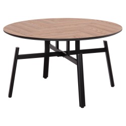 Τραπέζι σαλονιού περιστρεφόμενο Norton μέταλλο μαύρο - mdf top φ80x45,5Υcm