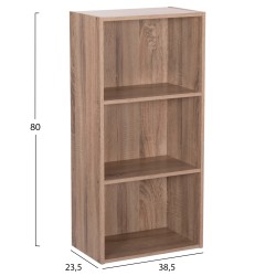 Ραφιέρα τοίχου Cubicon Sonama Oak μελαμίνης διαστάσεων 38,5x23,5x80Υcm