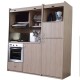 Πολυκουζίνα mini kitchen 190cm με μεγάλο ψυγείο & μεγάλο φούρνο απόχρωση κόκκινη για γραφεία