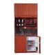 Πολυκουζίνα mini kitchen 125cm με πατάρι απόχρωση γκρι για ξενώνες, γραφεία & φοιτητικά studio