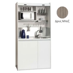 Πολυκουζίνα mini kitchen 105cm OFFICE απόχρωση δρυς μπεζ με ψυγείο χωρίς φούρνο για ξενώνες, γραφεία & φοιτητικά studio Πολυκουζίνα mini kitchen 105cm OFFICE απόχρωση δρυς μπεζ με ψυγείο χωρίς φούρνο για ξενώνες, γραφεία & φοιτητικά studio