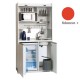 Πολυκουζίνα mini kitchen 105cm OFFICE απόχρωση κόκκινη με ψυγείο χωρίς φούρνο για ξενώνες, γραφεία & φοιτητικά studio