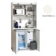 Πολυκουζίνα mini kitchen 105cm OFFICE απόχρωση λευκή με ψυγείο χωρίς φούρνο για ξενώνες, γραφεία & φοιτητικά studio