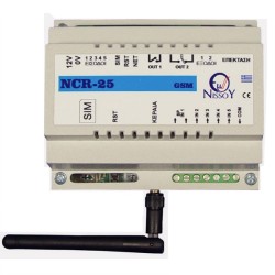 Καινοτόμα συσκευή ελέγχου αυτοματισμών GSM μέσω κινητού τηλεφώνου NCR-25 με 2 εξόδους και 5 εισόδους Καινοτόμα συσκευή ελέγχου αυτοματισμών GSM μέσω κινητού τηλεφώνου NCR-25 με 2 εξόδους και 5 εισόδους
